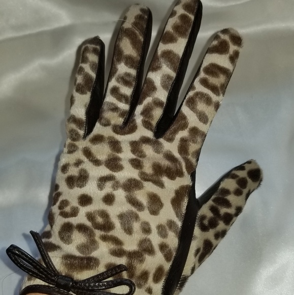 Coach Ocelot and Leather Gloves - Picture 2 of 4